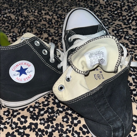 Converse Black and White High-Top Sneakers - Picture 3 of 3